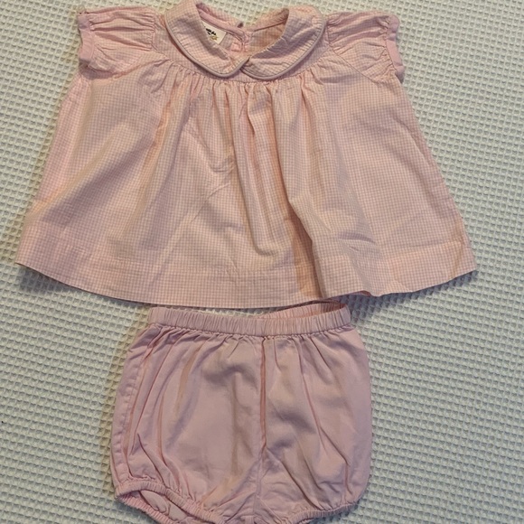 La Petite Fleur Pink Gingham Dress w Bloomer 12m - Picture 1 of 5
